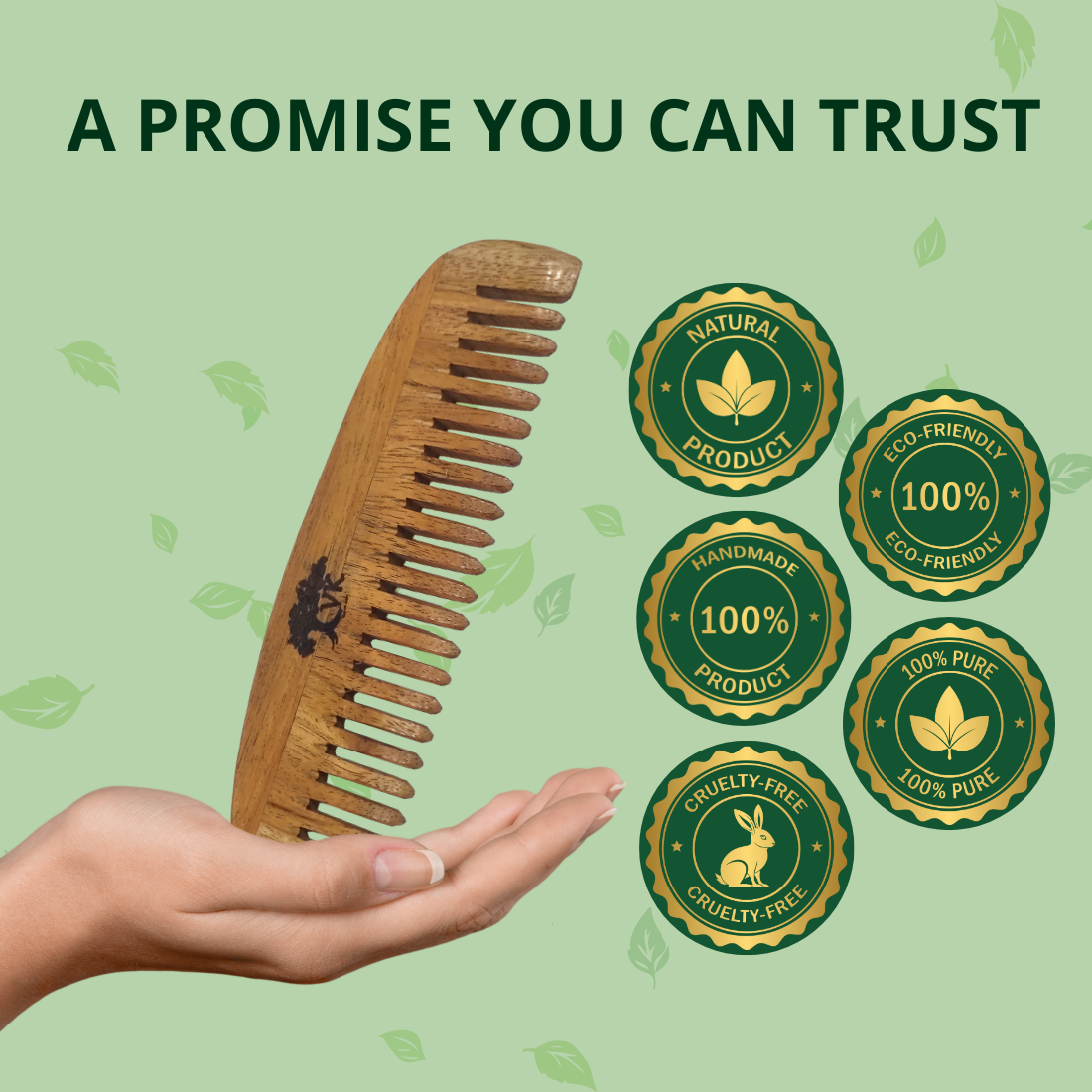 Neem Wooden Hair Comb – Natural Care for Healthy Hair