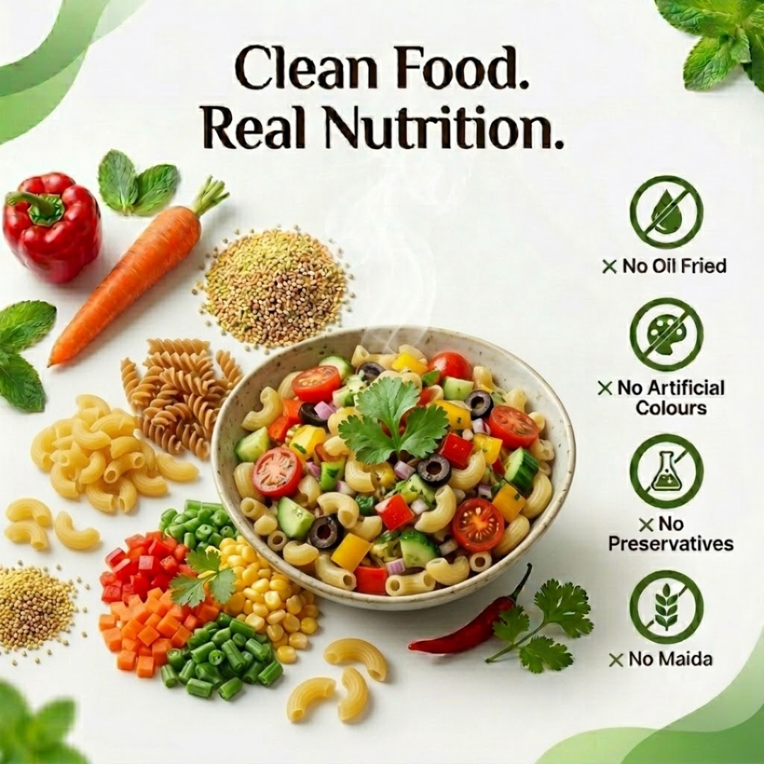 VK Stores Little Millet Macaroni Pasta (95% Little Millet) | Non-Fried | High Fiber | Healthy Hakka Style Pasta | No Artificial Colors or Preservatives