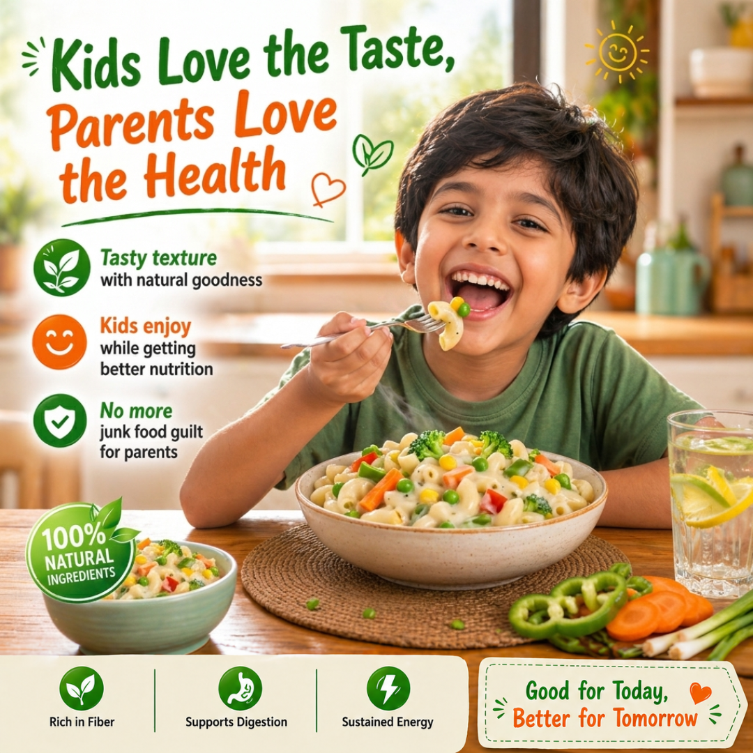 VK Stores Little Millet Macaroni Pasta (95% Little Millet) | Non-Fried | High Fiber | Healthy Hakka Style Pasta | No Artificial Colors or Preservatives