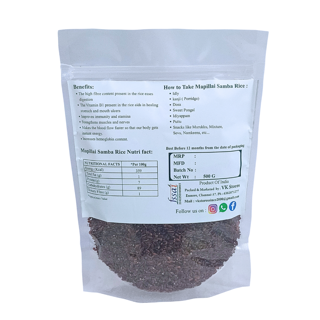 Organic Mapillai Samba Rice –Diabetes Friendly ,Traditional Super food for Daily Energy