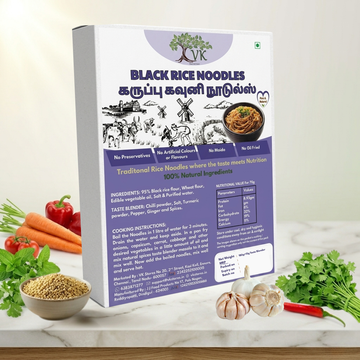 VK Black Rice Noodles (95% Black Rice) – No Maida, Non-Fried, Natural & Healthy Noodles 180g