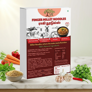 VK Finger Millet Noodles (95% Millet) – No Maida, Non-Fried, Natural & Healthy Noodles 180g